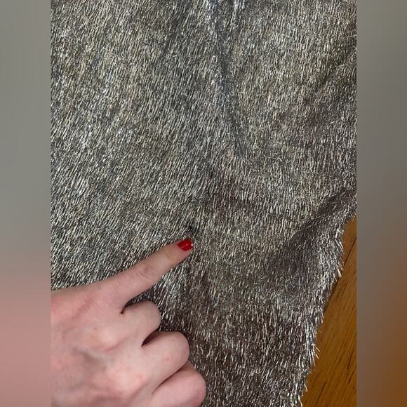60s Vintage Silver Eyelash Tinsel Mini Dress with Black Fringe - Picture 8 of 15